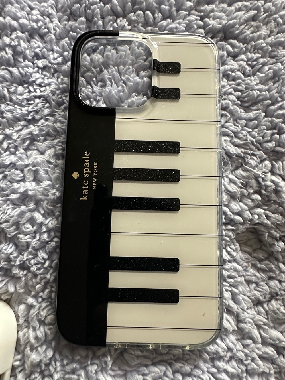 kate spade Black and White Piano Key iPhone Cover with Gold Logo